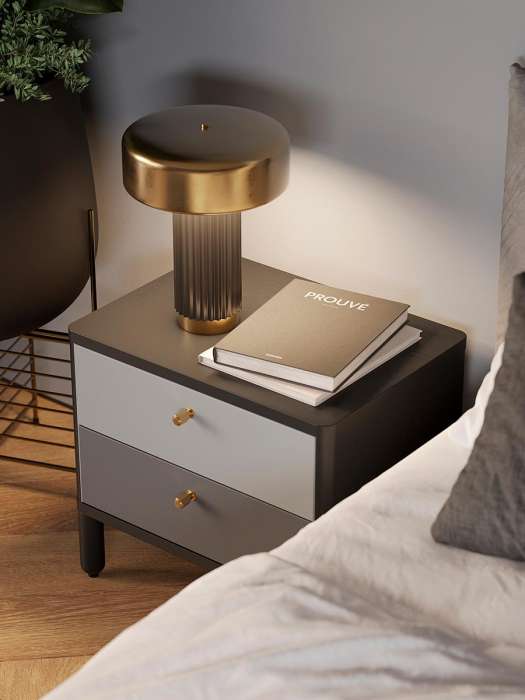 Лампа настольная stone, D28х35 см, черная/золотистая Bergenson Bjorn BB0000430