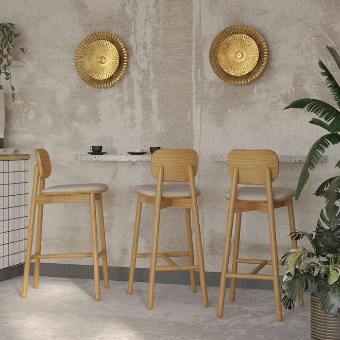 Стул барный saga, рогожка, бежевый LATITUDE SGBRDBCHBSKBG