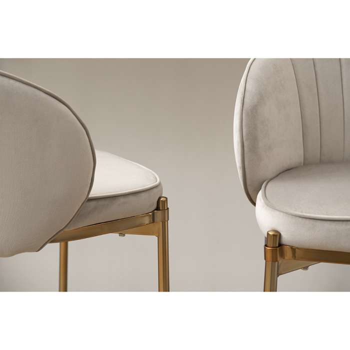 Стул барный coral, велюр, серо-бежевый Bergenson Bjorn LA-BECH-CH108-80