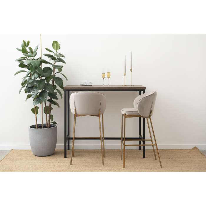 Стул барный coral, велюр, серо-бежевый Bergenson Bjorn LA-BECH-CH108-80