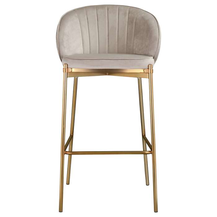Стул барный coral, велюр, серо-бежевый Bergenson Bjorn LA-BECH-CH108-80