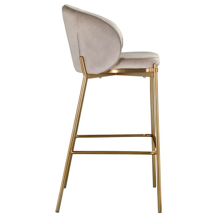 Стул барный coral, велюр, серо-бежевый Bergenson Bjorn LA-BECH-CH108-80