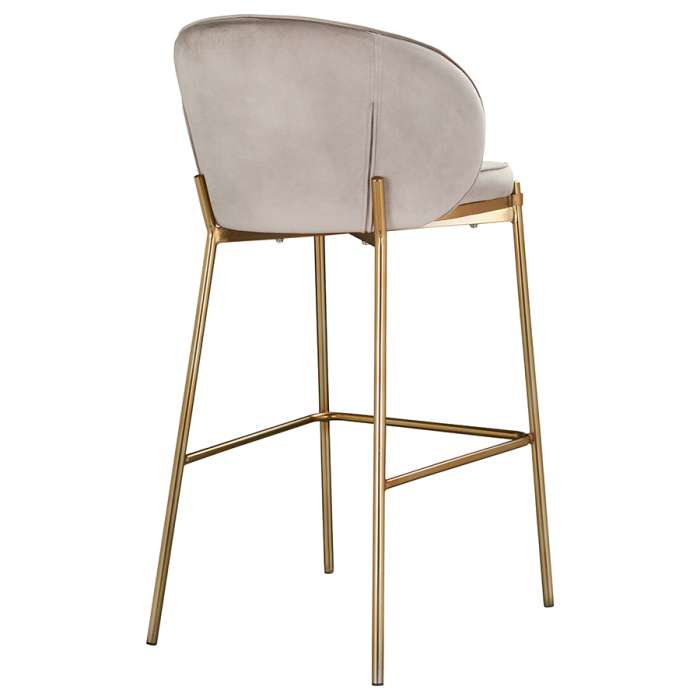 Стул барный coral, велюр, серо-бежевый Bergenson Bjorn LA-BECH-CH108-80