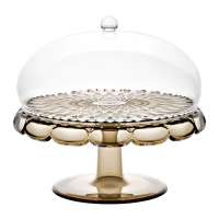 Блюдо для торта с крышкой vanity, D30 см, коричневое Guzzini 131901STE282