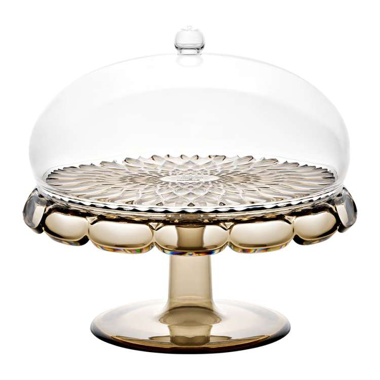 Блюдо для торта с крышкой vanity, D30 см, коричневое Guzzini 131901STE282