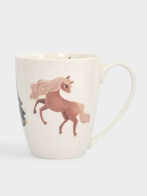 Кружка, 320 мл, фарфор N, белая, Лошадка у елки, Child holiday ANNA LAFARG ANLAF-FNG2301-5