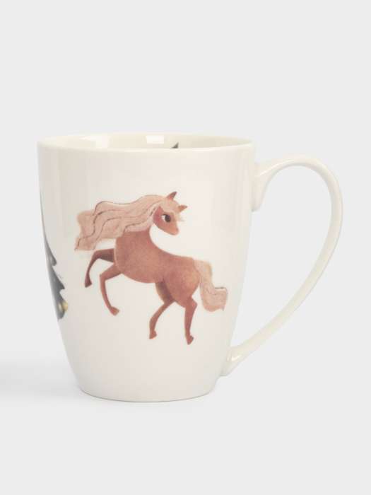 Кружка, 320 мл, фарфор N, белая, Лошадка у елки, Child holiday ANNA LAFARG ANLAF-FNG2301-5