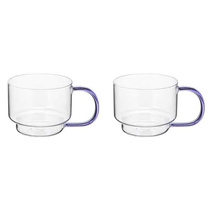 Набор кружек orb, 400 мл, прозрачные/фиолетовые, 2 шт. Liberty Jones LJ0000368