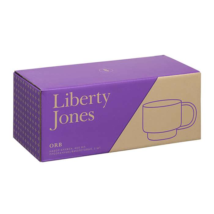Набор кружек orb, 400 мл, прозрачные/фиолетовые, 2 шт. Liberty Jones LJ0000368