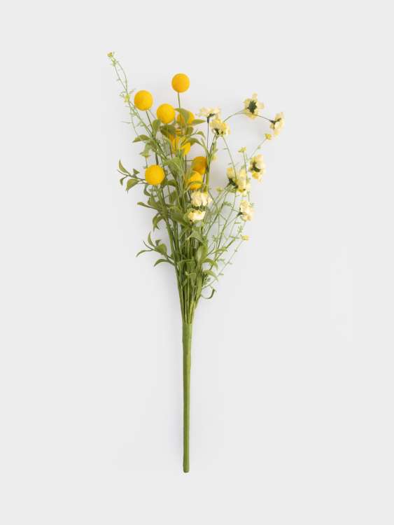 Ветка декоративная, 57 см, пенопласт/металл, Желтые цветы, Interior spring ANNA LAFARG ANLAF-EFY19824-YE