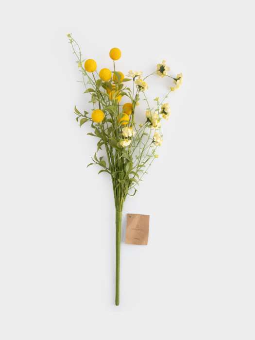 Ветка декоративная, 57 см, пенопласт/металл, Желтые цветы, Interior spring ANNA LAFARG ANLAF-EFY19824-YE