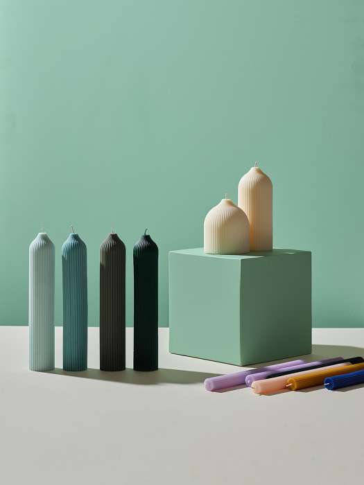 Свеча декоративная цвета шалфея из коллекции edge, 25,5см Tkano TK23-CND0009