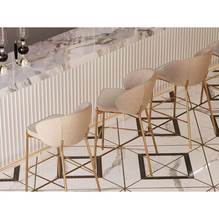 Стул полубарный coral, велюр, серо-бежевый Bergenson Bjorn LA-BECH-CH108-80L