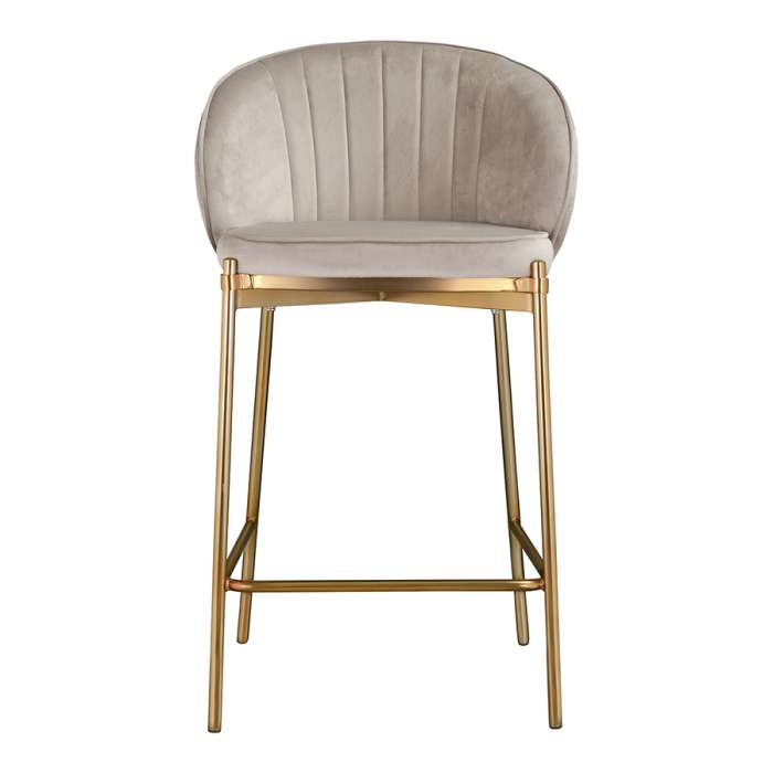 Стул полубарный coral, велюр, серо-бежевый Bergenson Bjorn LA-BECH-CH108-80L