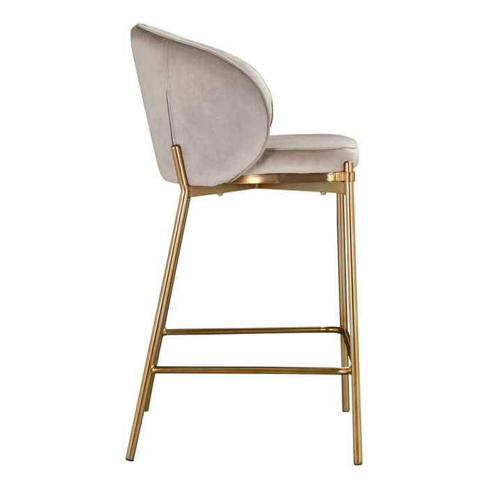 Стул полубарный coral, велюр, серо-бежевый Bergenson Bjorn LA-BECH-CH108-80L