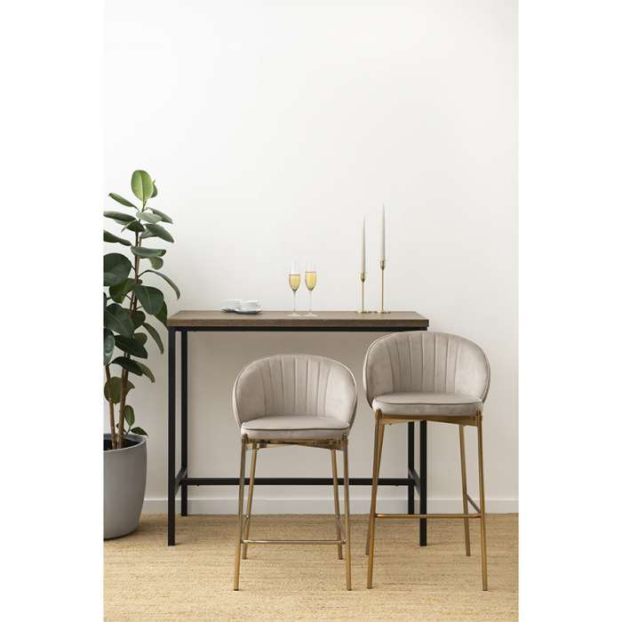 Стул полубарный coral, велюр, серо-бежевый Bergenson Bjorn LA-BECH-CH108-80L