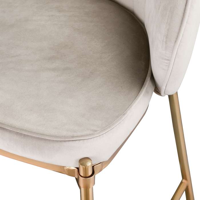 Стул полубарный coral, велюр, серо-бежевый Bergenson Bjorn LA-BECH-CH108-80L