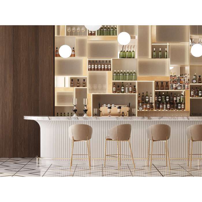 Стул полубарный coral, велюр, серо-бежевый Bergenson Bjorn LA-BECH-CH108-80L