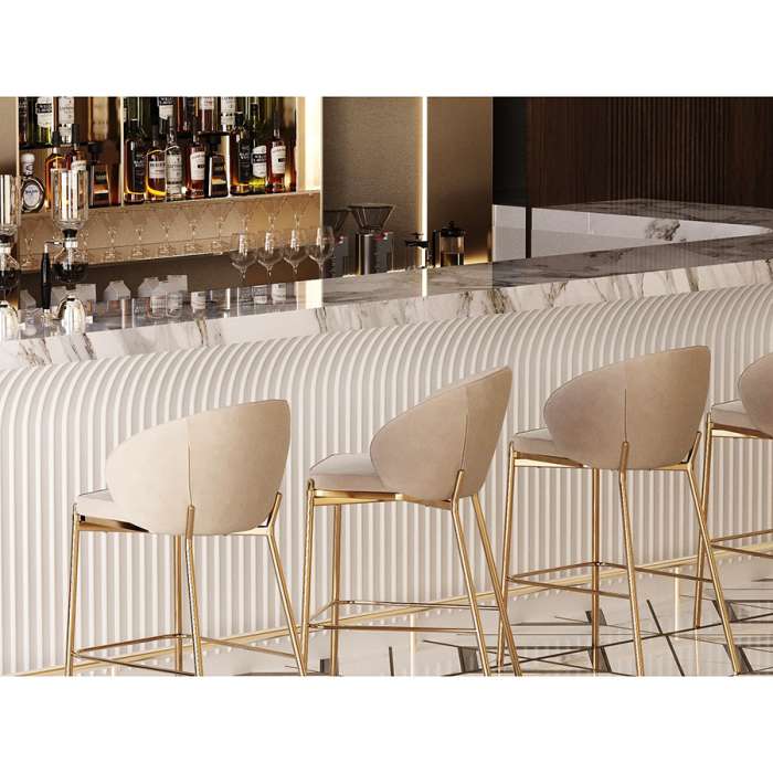 Стул полубарный coral, велюр, серо-бежевый Bergenson Bjorn LA-BECH-CH108-80L