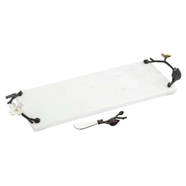 Доска для сыра с ножом Michael Aram Цветок кизила 47х15 см, мрамор