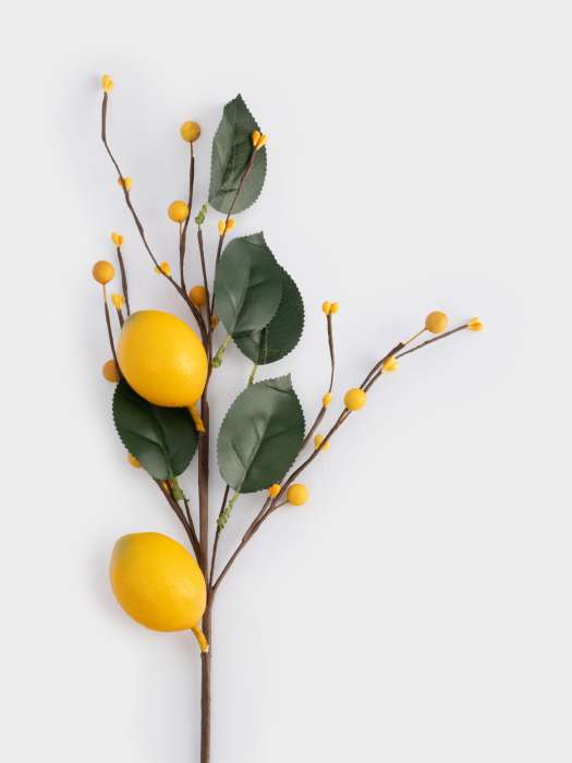 Ветка декоративная, 70 см, пластик/бумага, Ветка с лимонами, Interior spring ANNA LAFARG ANLAF-5D4Y0254S