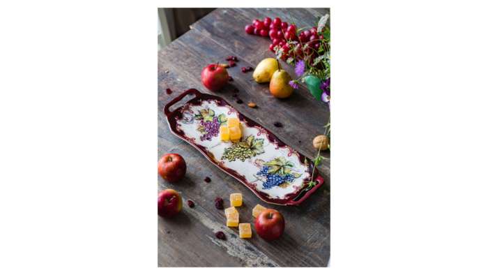 Блюдо прямоугольное с ручками Certified Int. Виноделие 40x15 см, керамика CER23746