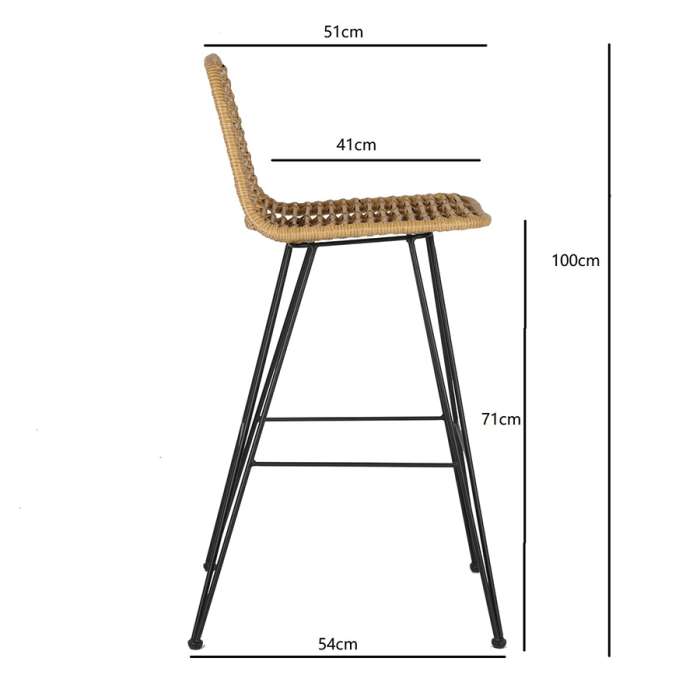Стул барный vetle flat, ротанг Bergenson Bjorn BB0000479