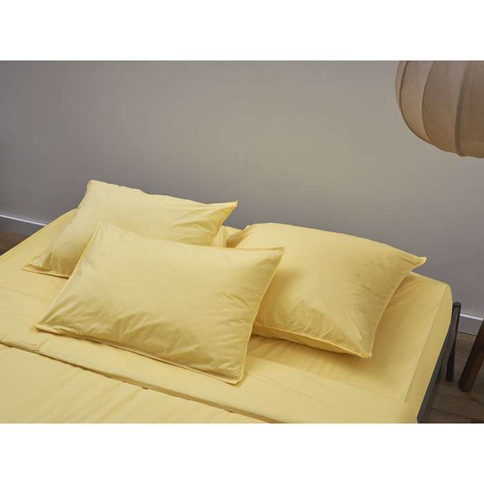Комплект постельного белья из стираного перкаля светло-желтого цвета из коллекции essential, 150х200 см Tkano TK24-DC0021