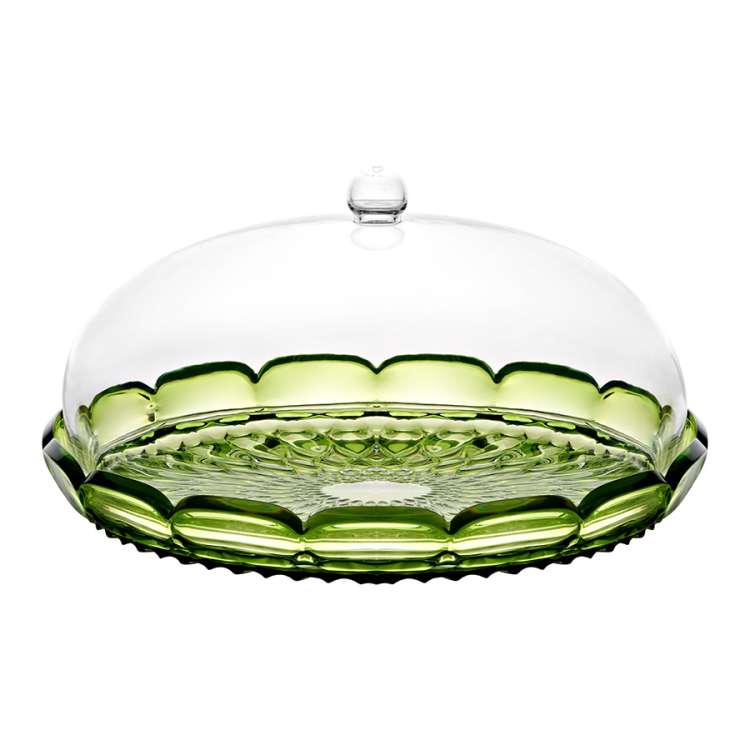 Блюдо сервировочное с крышкой vanity, D30 см, зеленое Guzzini 131801SAC13
