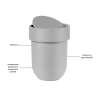 Корзина для мусора с крышкой touch, 6 л, серая UMBRA 023269-918