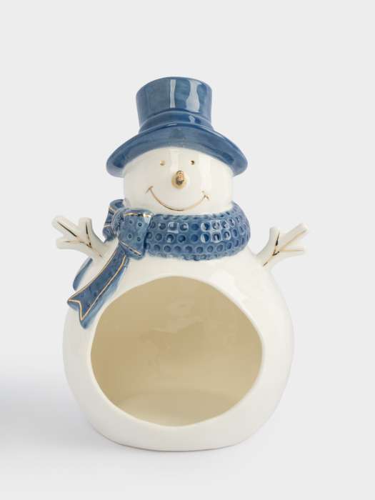 Конфетница, 22х15 см, фарфор P, бело-голубая, Снеговик, Snowfall ANNA LAFARG ANLAF-FX0002