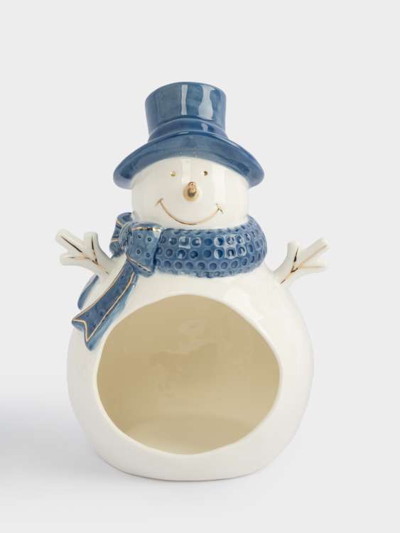 Конфетница, 22х15 см, фарфор P, бело-голубая, Снеговик, Snowfall ANNA LAFARG ANLAF-FX0002