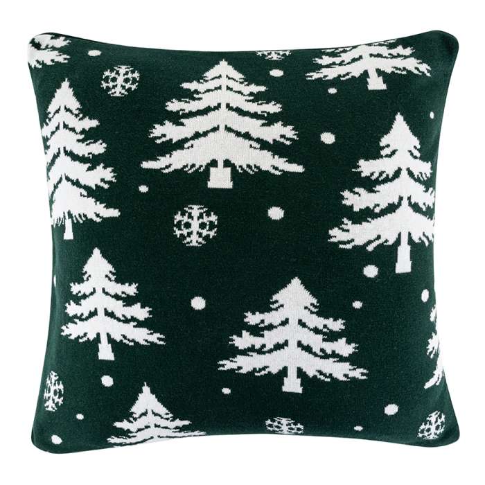 Подушка вязаная с новогодним рисунком Морозный Лес из коллекции new year essential, 45x45 см Tkano TK26-CU0008