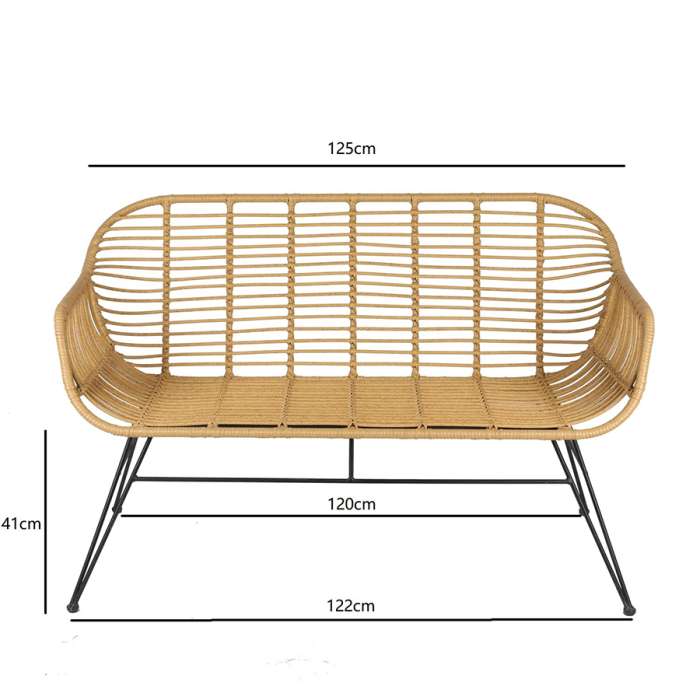 Кушетка vetle bent, 125х68х81 см, ротанг Bergenson Bjorn BB0000480