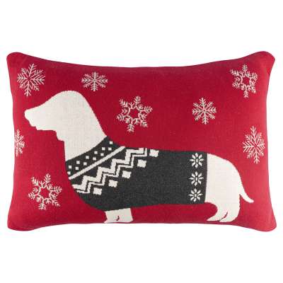 Подушка вязаная с новогодним рисунком fancy doggy из коллекции new year essential, 40х60 см Tkano TK23-CU0022