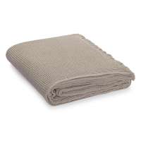 Покрывало вафельное из хлопка серо-бежевого цвета из коллекции essential, 180х250 см Tkano TK24-BS0001