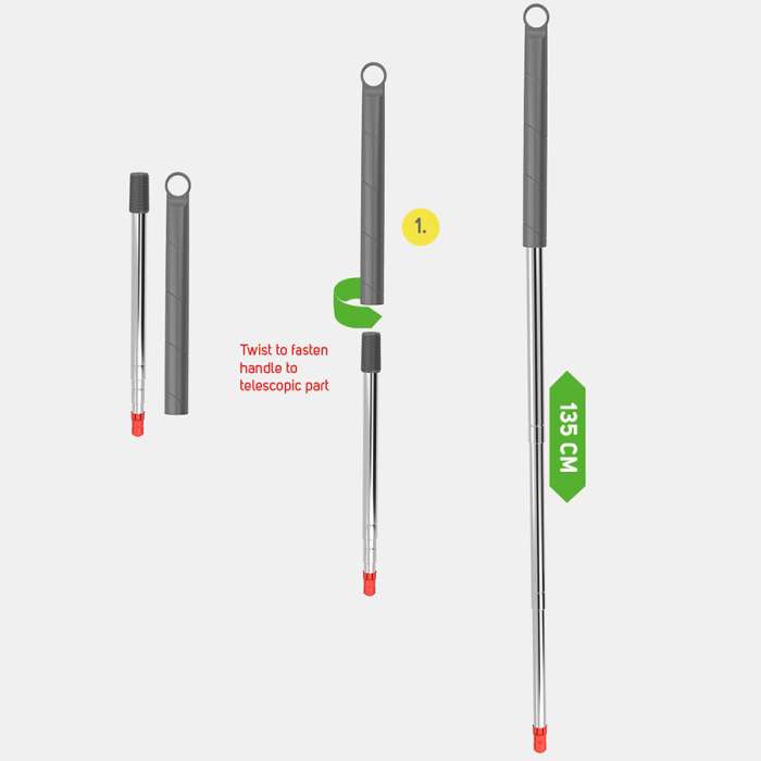 Ручка для швабры телескопическая 135 см NORDIC STREAM 15367