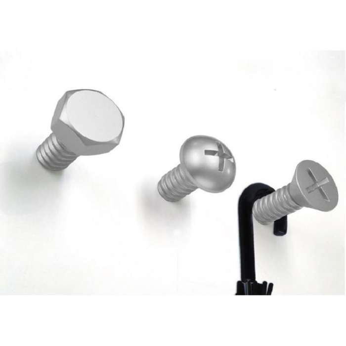 Набор вешалок screw, белые, 3 шт. QUALY QL10064-WH