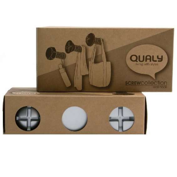 Набор вешалок screw, белые, 3 шт. QUALY QL10064-WH