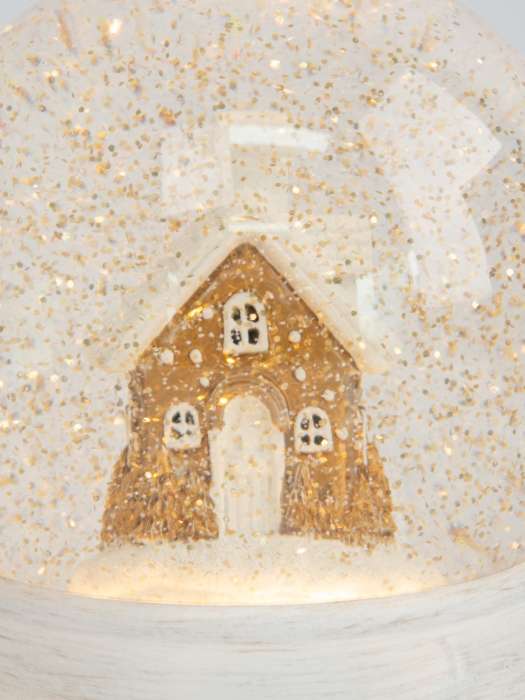 Снежный фонарь, 19 см, с подсветкой, пластик, белый, Дом в шаре, Townlet ANNA LAFARG ANLAF-YJJS07234