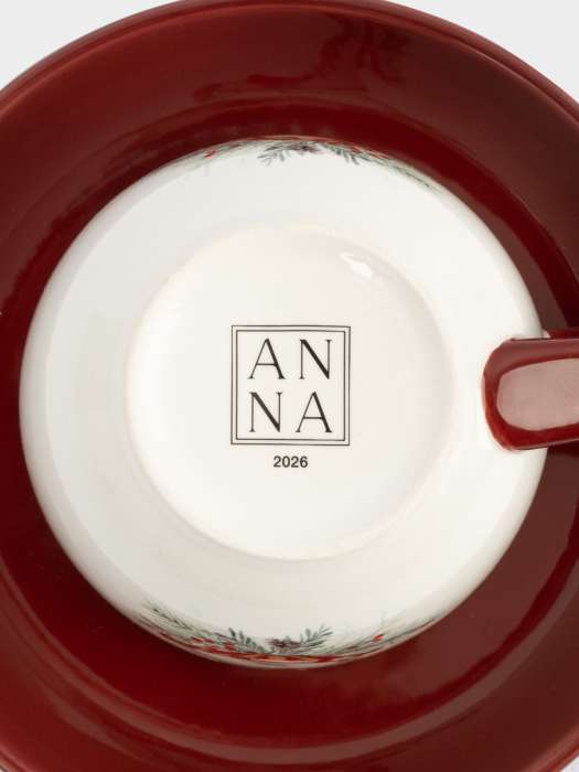 Пара чайная, 220 мл, 2 перс, 4 пр, керамика, красная, Лошадка, Festival ANNA LAFARG ANLAF-FDH-0303-10