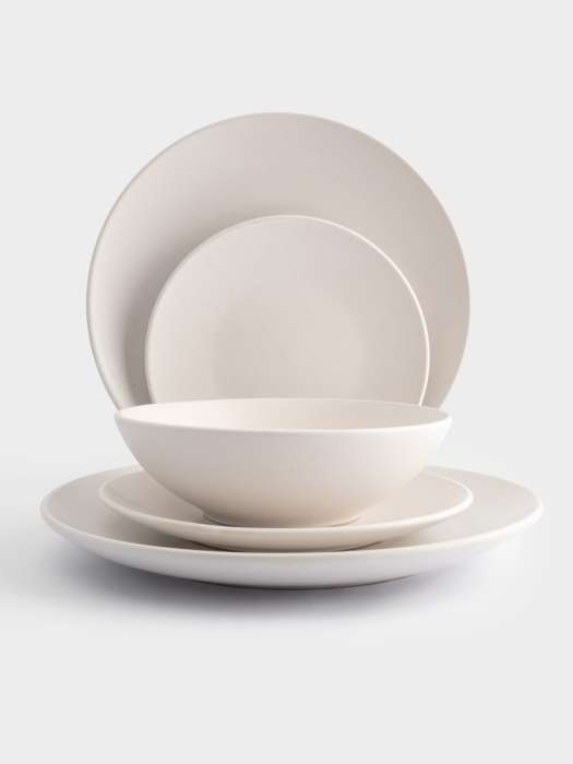 Сервиз обеденный, 6 перс, 18 пр, керамика, белый, в крапинку, Scanno ANNA LAFARG ANLAF-SDC1193