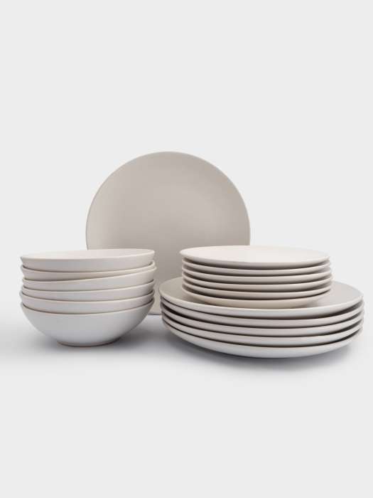 Сервиз обеденный, 6 перс, 18 пр, керамика, белый, в крапинку, Scanno ANNA LAFARG ANLAF-SDC1193