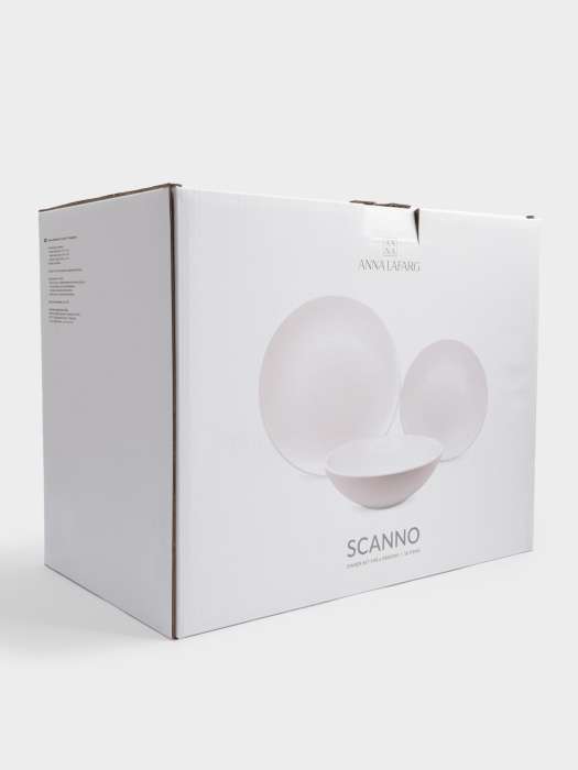 Сервиз обеденный, 6 перс, 18 пр, керамика, белый, в крапинку, Scanno ANNA LAFARG ANLAF-SDC1193