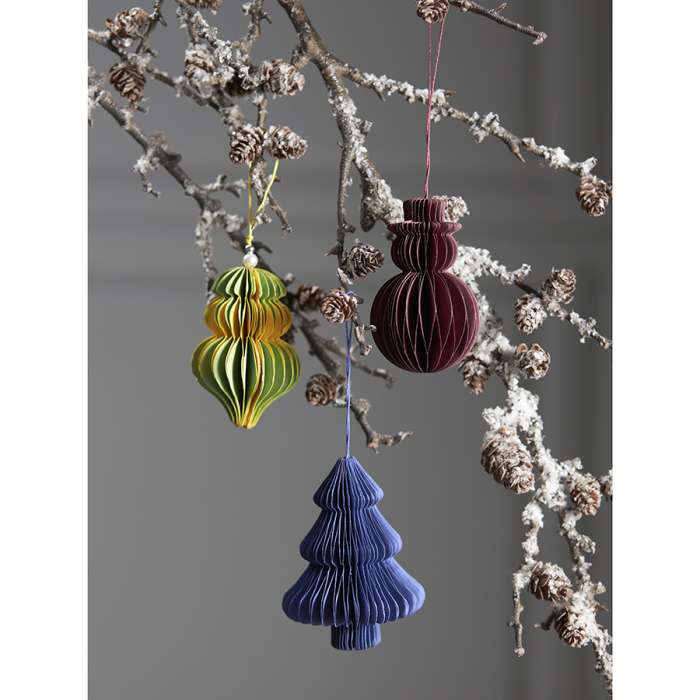 Набор елочных украшений из бумаги honeycomb festive из коллекции new year essential, 3 шт. Tkano TK23-NY_SET0016