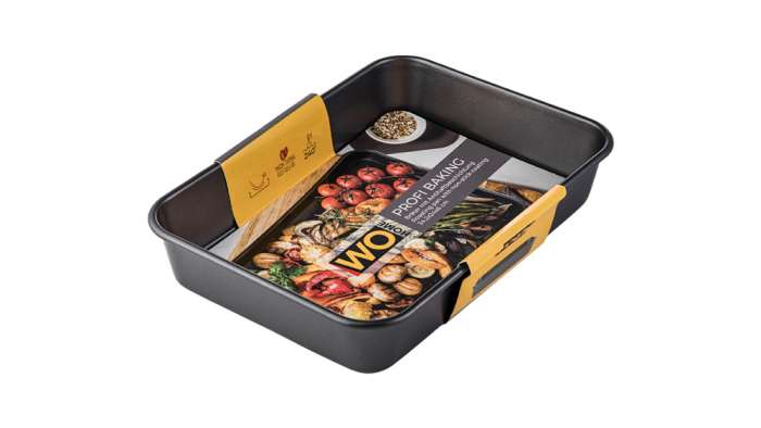 Форма для запекания прямоугольная Home Baking 38,3х25,2х5,5 см, сталь углеродистая, серая WO HOME WO1021