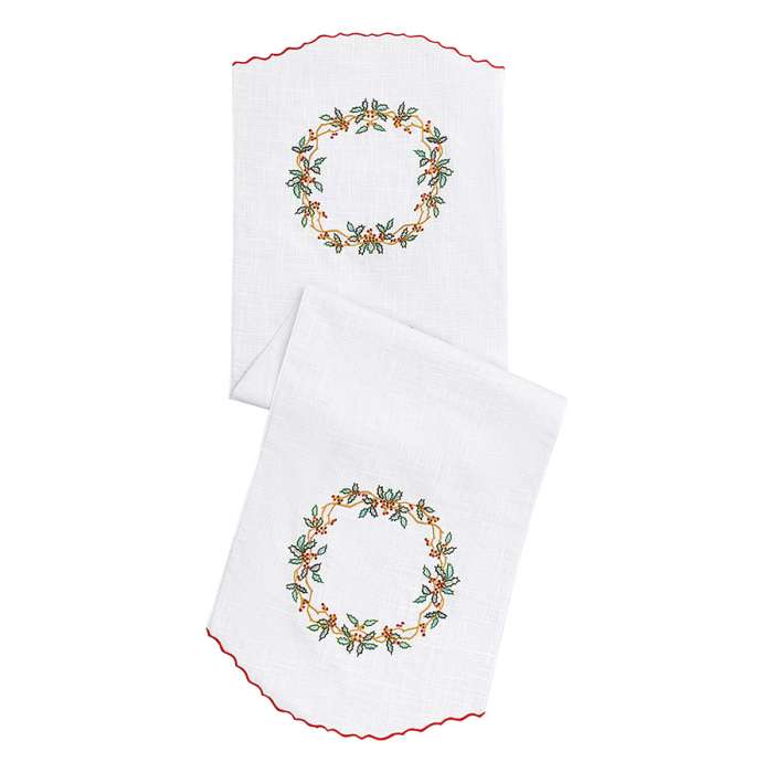 Дорожка на стол Festive wreath из коллекции New Year Essential, 45х150 см Tkano TK24-TR0007