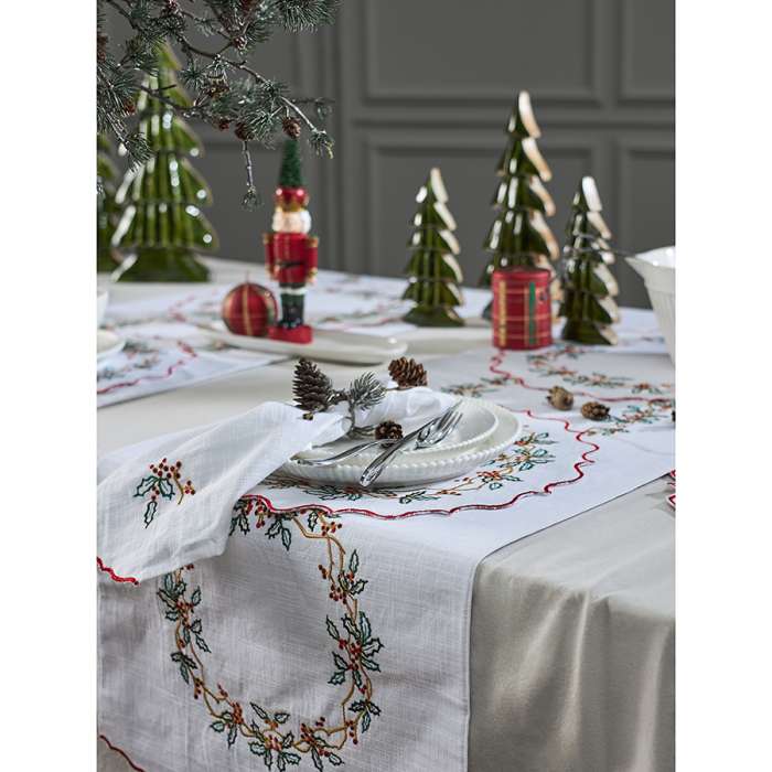 Дорожка на стол Festive wreath из коллекции New Year Essential, 45х150 см Tkano TK24-TR0007