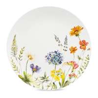 Тарелка обеденная Decor de table Полевые цветы 27 см, керамика, белая