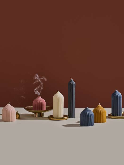 Свеча декоративная синего цвета из коллекции edge, 16,5 см Tkano TK22-CND0002